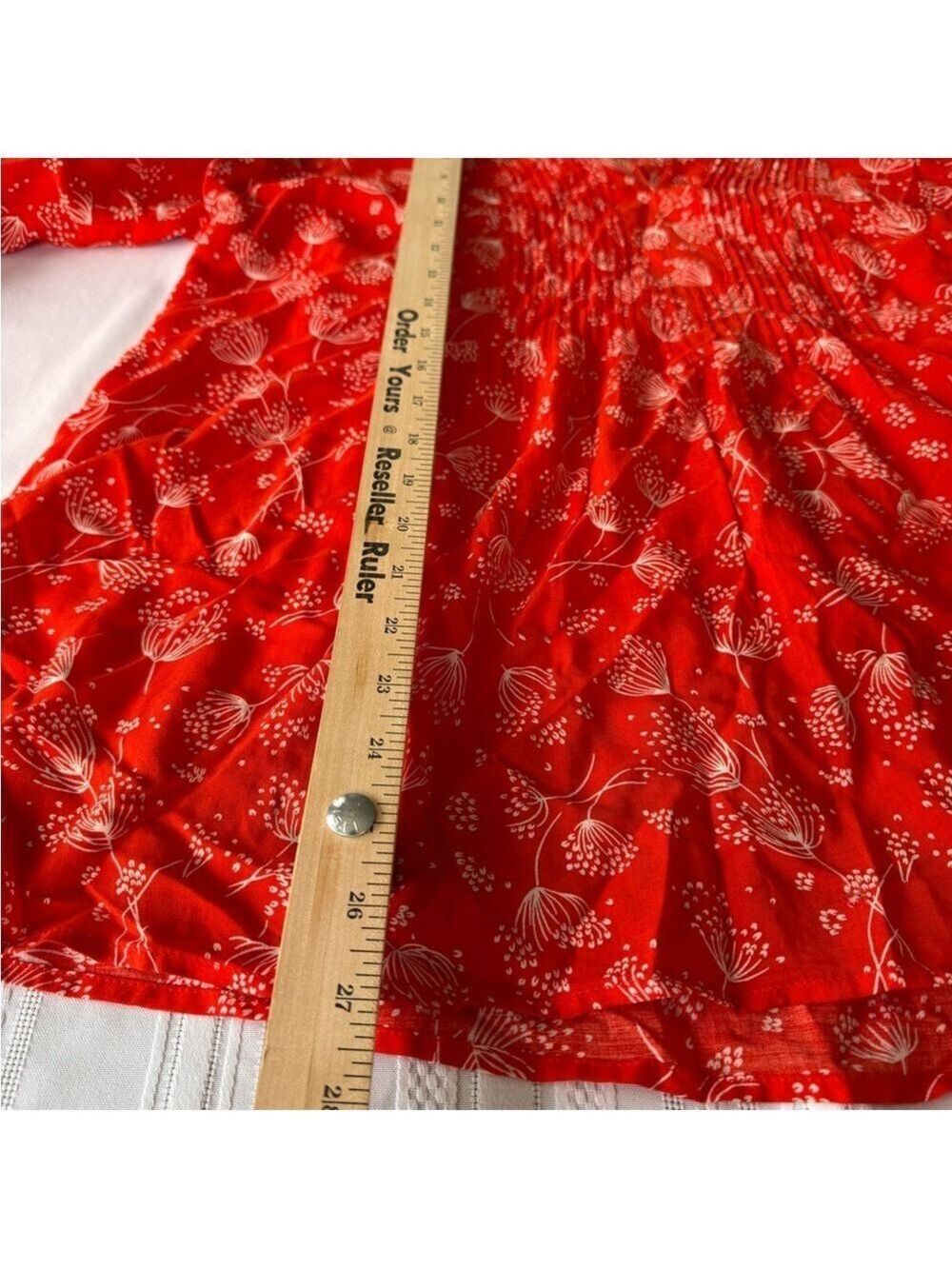 Red / orange Floral Women's Top - Picture 5 of 7
